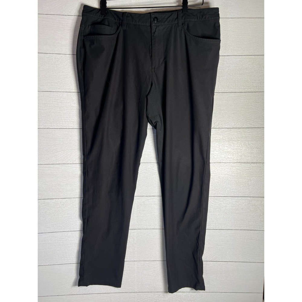 Lululemon 38x32 Black ABC Slim-Fit 5 Pocket Mens Warpstreme Pants - Picture 4 of 14